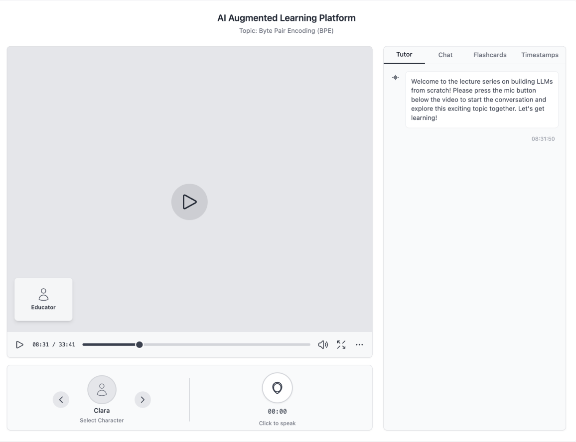 Beyond Passive Viewing: A Pilot Study of a Hybrid Learning Platform Augmenting Video Lectures with Conversational AI thumbnail